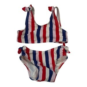 Kids Striped Swim Set - Red, Blue, and White -Size 5 -4th of july